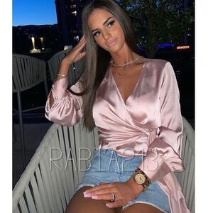 ZARA SATIN CROSSOVER TOP